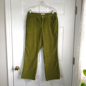 Talbots Olive Green Corduroy Bootcut Pants Size 10 Petite